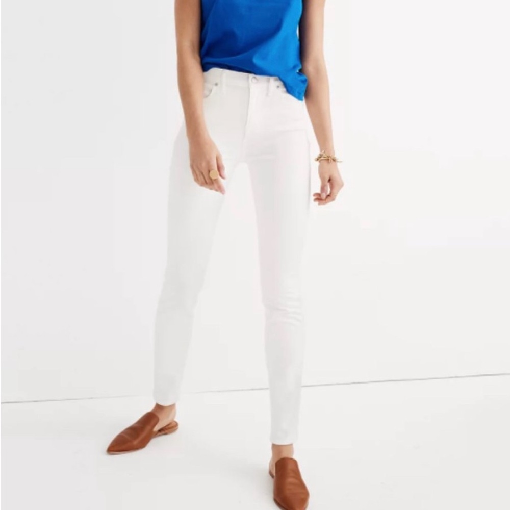 Madewell Pure White 9 Inch Rise Cotton Skinny Jeans Size 26